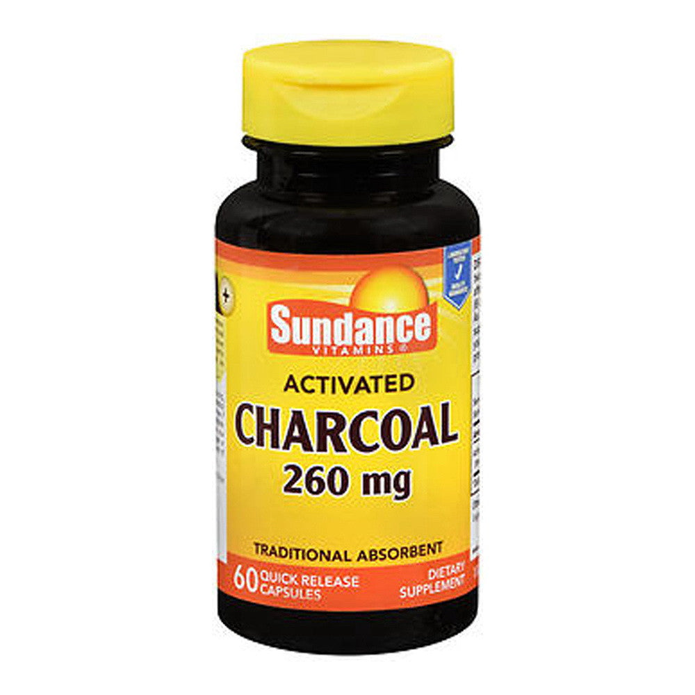 Sundance Activated Charcoal Quick Release Capsules, 260 mg, 60 Ea